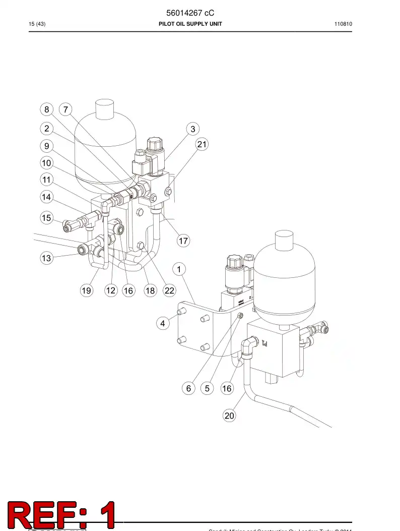 56015597 560 155 97 Supporting block - Sandvik Technical Drawing