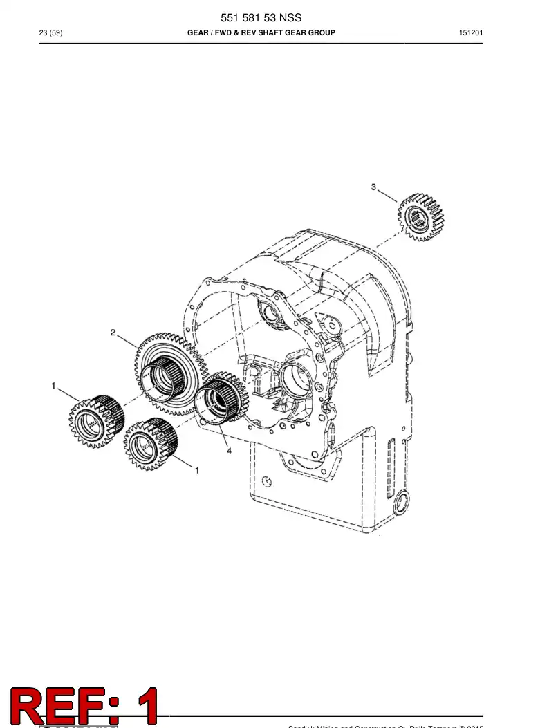 56015635 560 156 35 Gear Wheel - Sandvik Technical Drawing