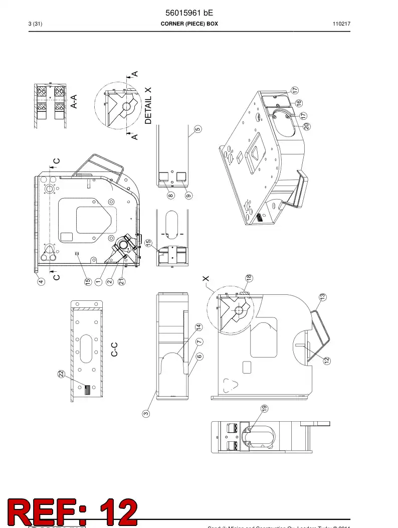 56015965 560 159 65 Plate - Sandvik Technical Drawing