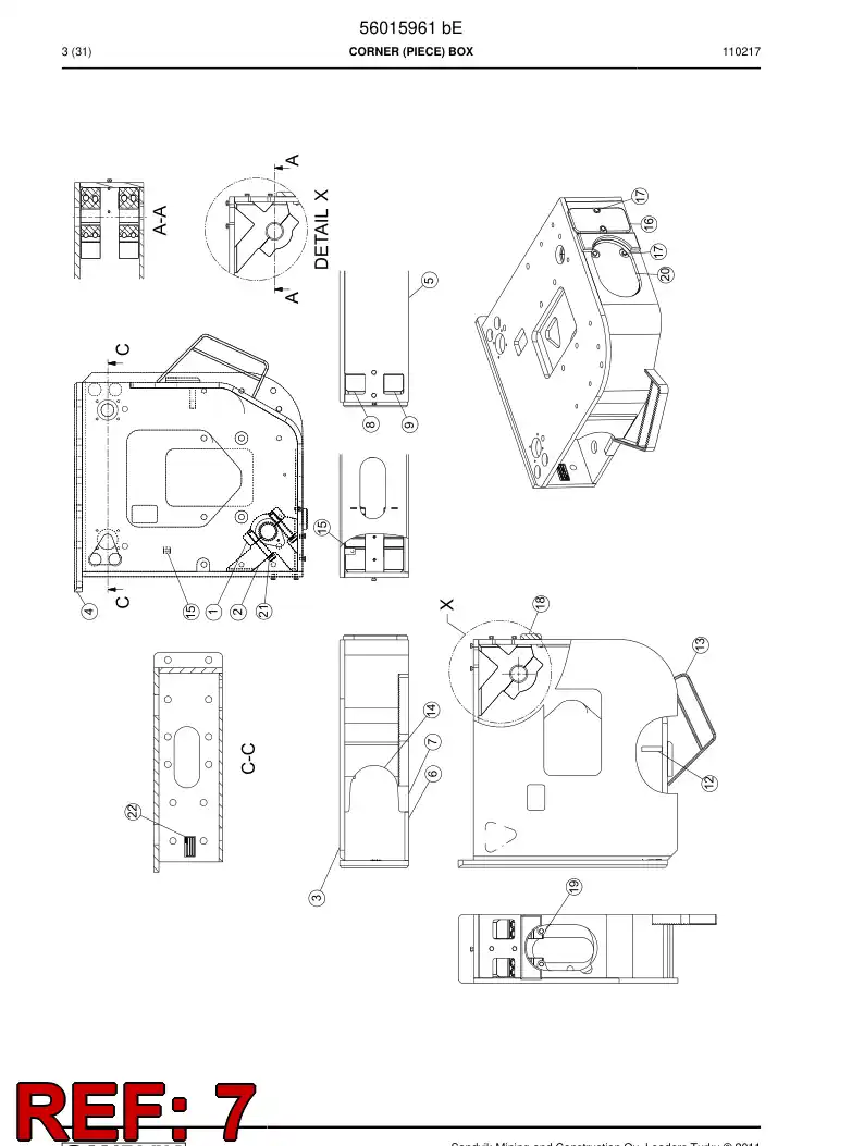 56015972 560 159 72 Plate - Sandvik Technical Drawing