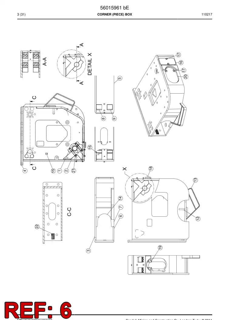 56016006 560 160 06 Plate - Sandvik Technical Drawing