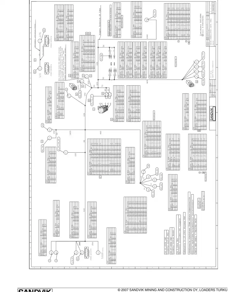 56016051d 560 160 51d WIRING HARNESS - Sandvik Technical Drawing