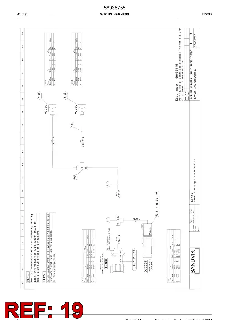 56016168 560 161 68 Adapter, Tee - Sandvik Technical Drawing
