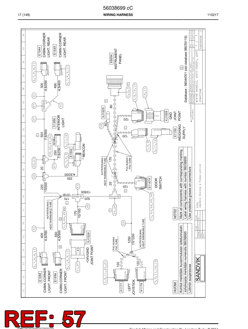 56016171 560 161 71 Adapter, Tee - Sandvik Technical Drawing