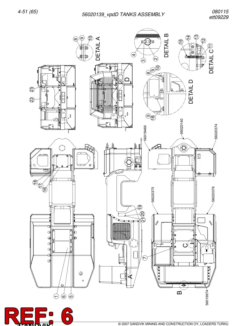 56016240 560 162 40 Bolt - Sandvik Technical Drawing