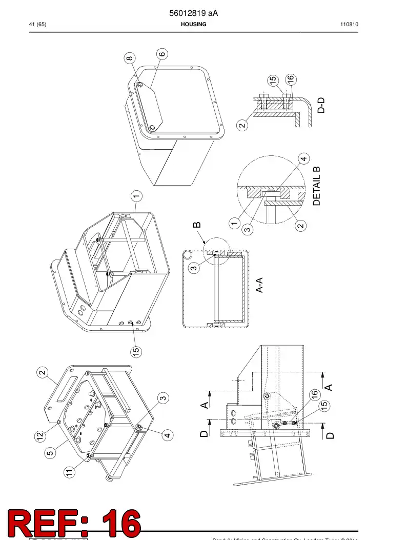 56016264 560 162 64 Backing plate - Sandvik Technical Drawing
