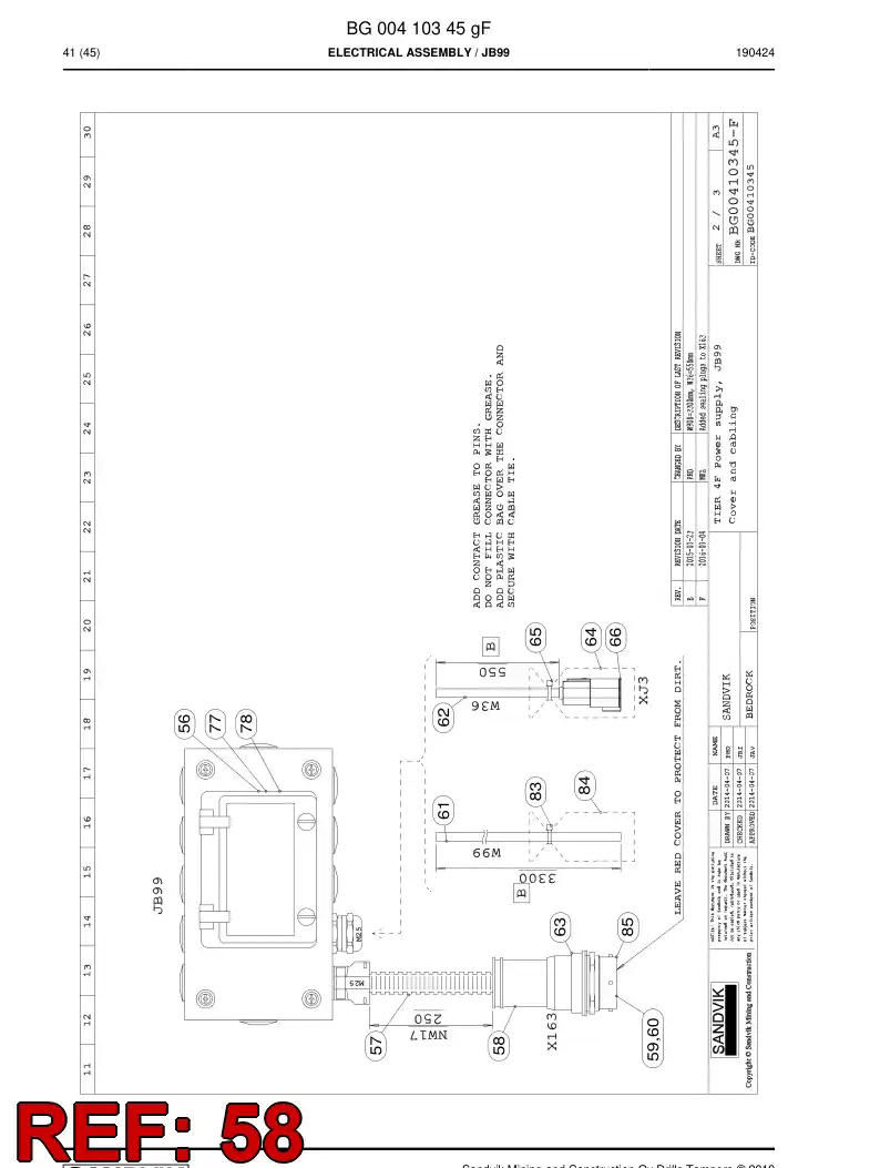 56016270 560 162 70 Accessories, Connector - Sandvik Technical Drawing