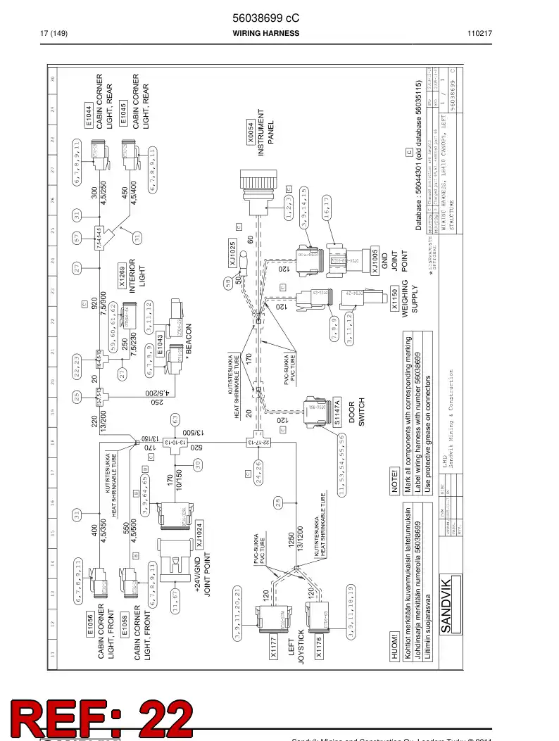 56016271 560 162 71 Adapter, Tee - Sandvik Technical Drawing