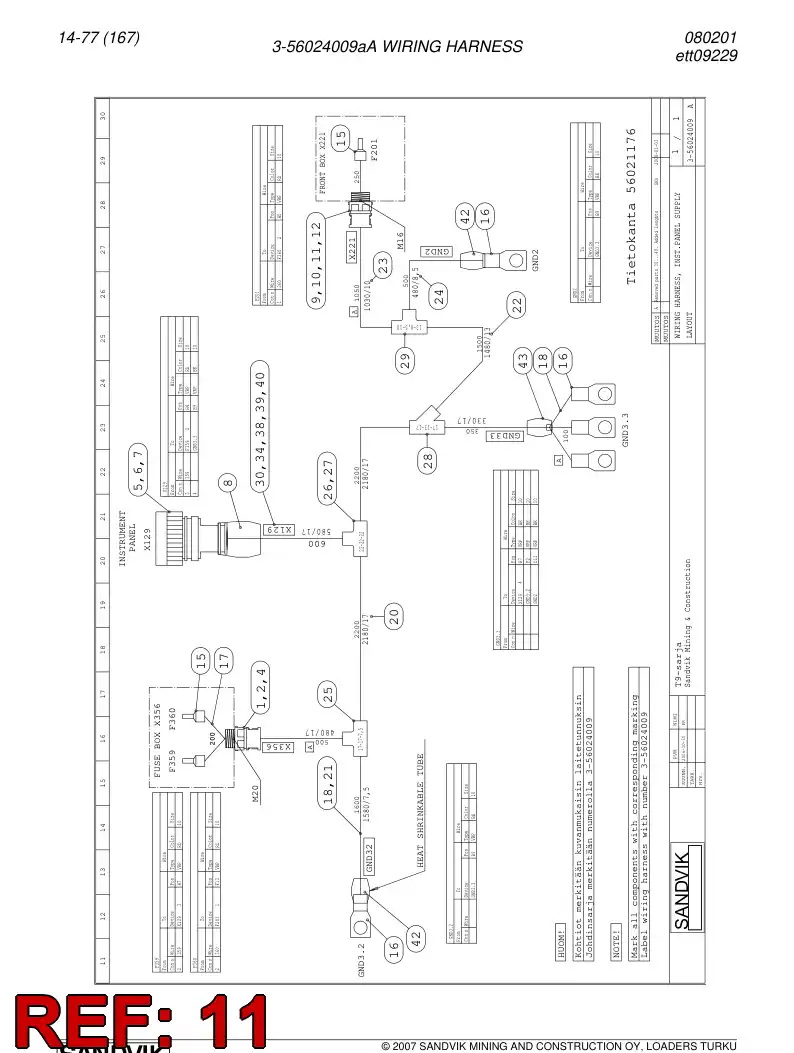 56016334 560 163 34 Seal ring - Sandvik Technical Drawing