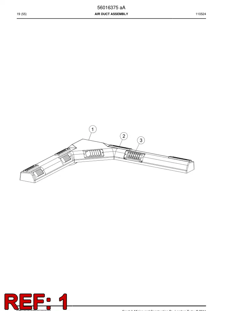 56016376 560 163 76 Air duct - Sandvik Technical Drawing