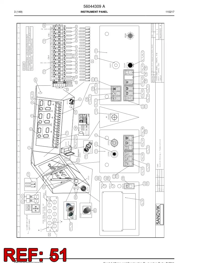 56016398 560 163 98 Module, Diode - Sandvik Technical Drawing