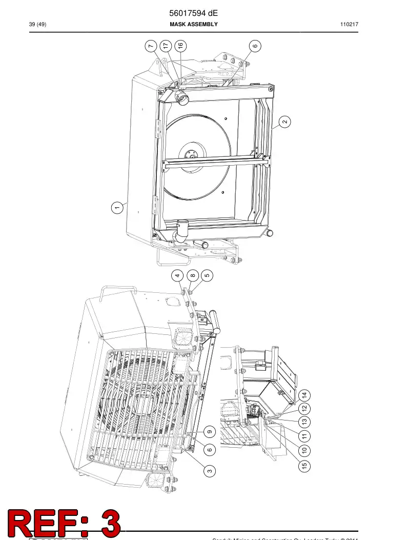 56016494 560 164 94 Grate - Sandvik Technical Drawing