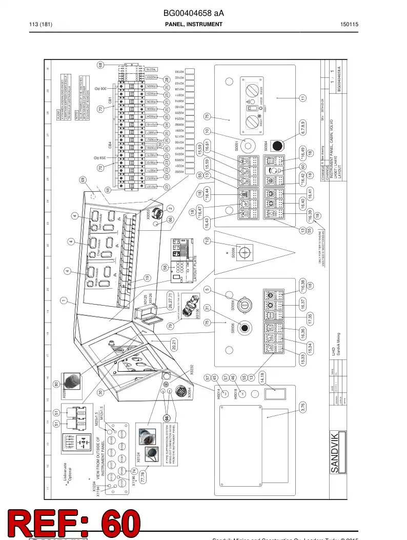 56016555 560 165 55 Potentiometer - Sandvik Technical Drawing