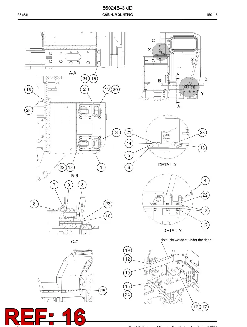 56016587 560 165 87 Washer - Sandvik Technical Drawing