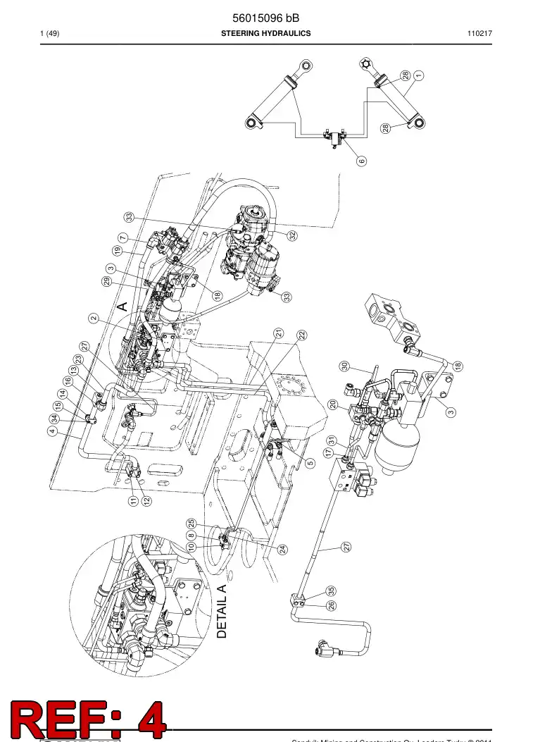56016652 560 166 52 Pipe, Return - Sandvik Technical Drawing