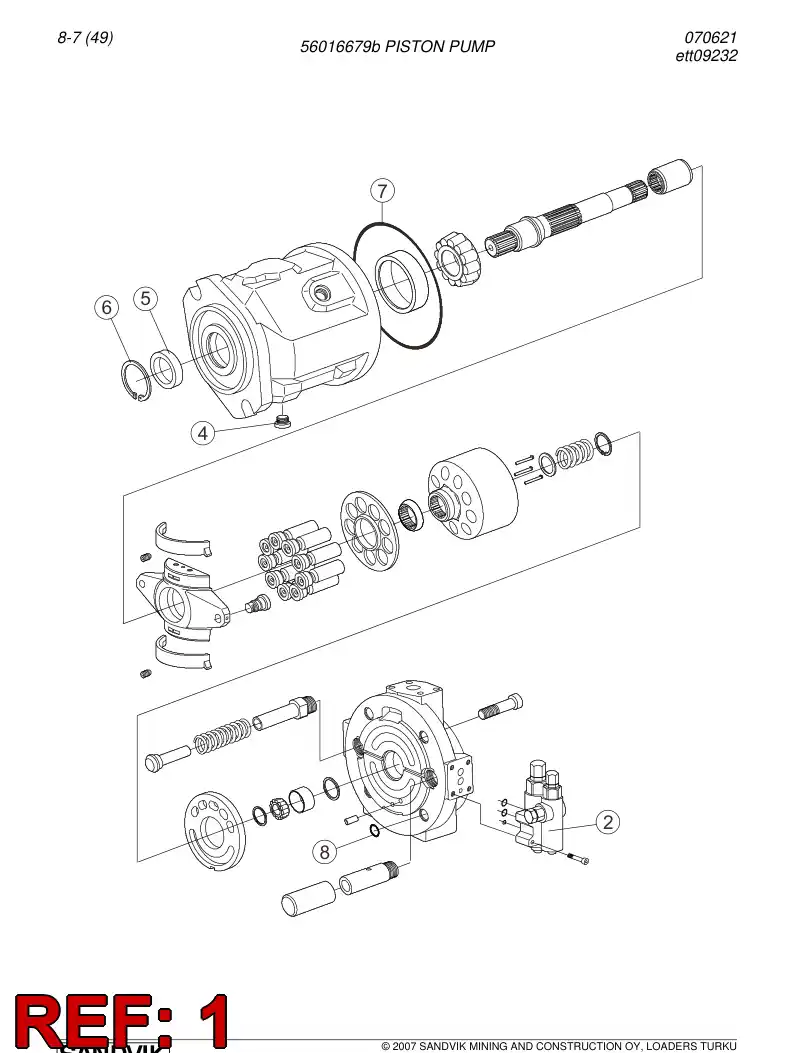 56016679b 560 166 79b PISTON PUMP - Sandvik Technical Drawing