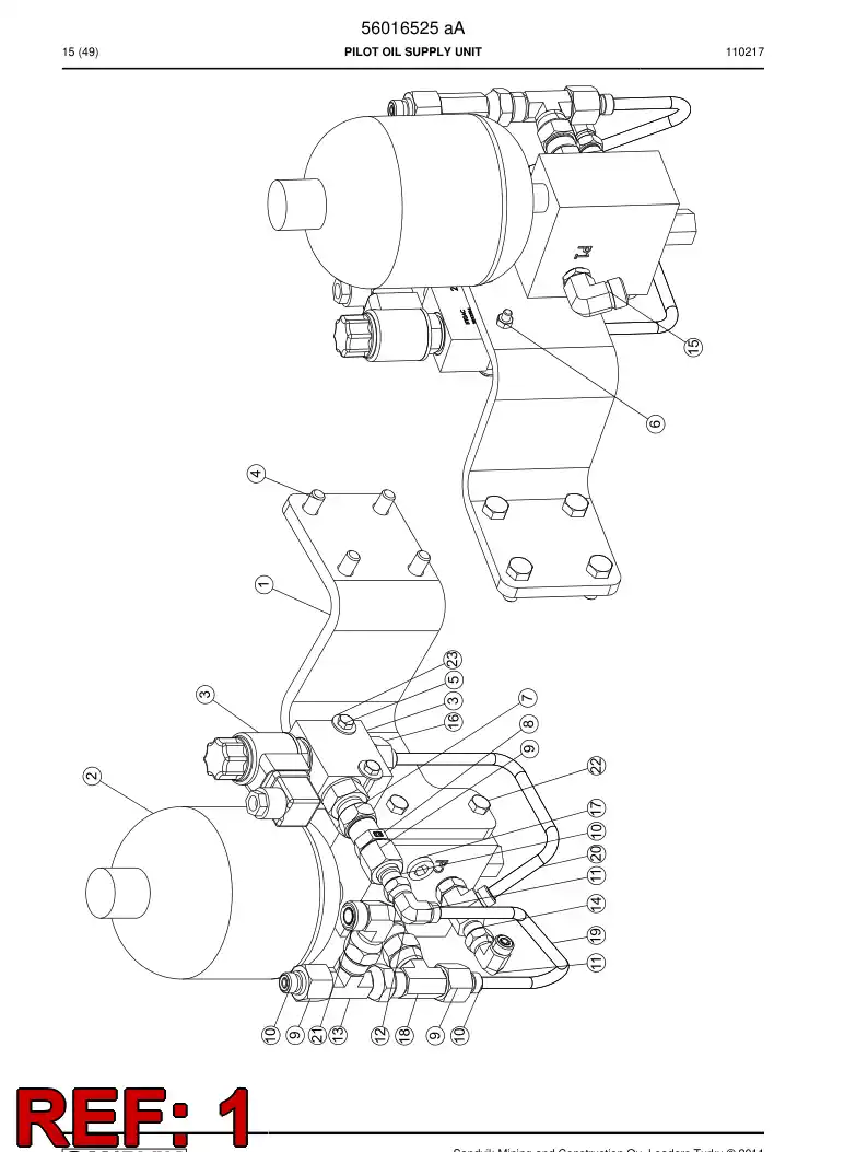 56016749 560 167 49 Supporting block - Sandvik Technical Drawing