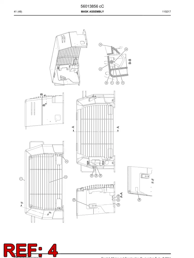 56016817 560 168 17 Hinge - Sandvik Technical Drawing