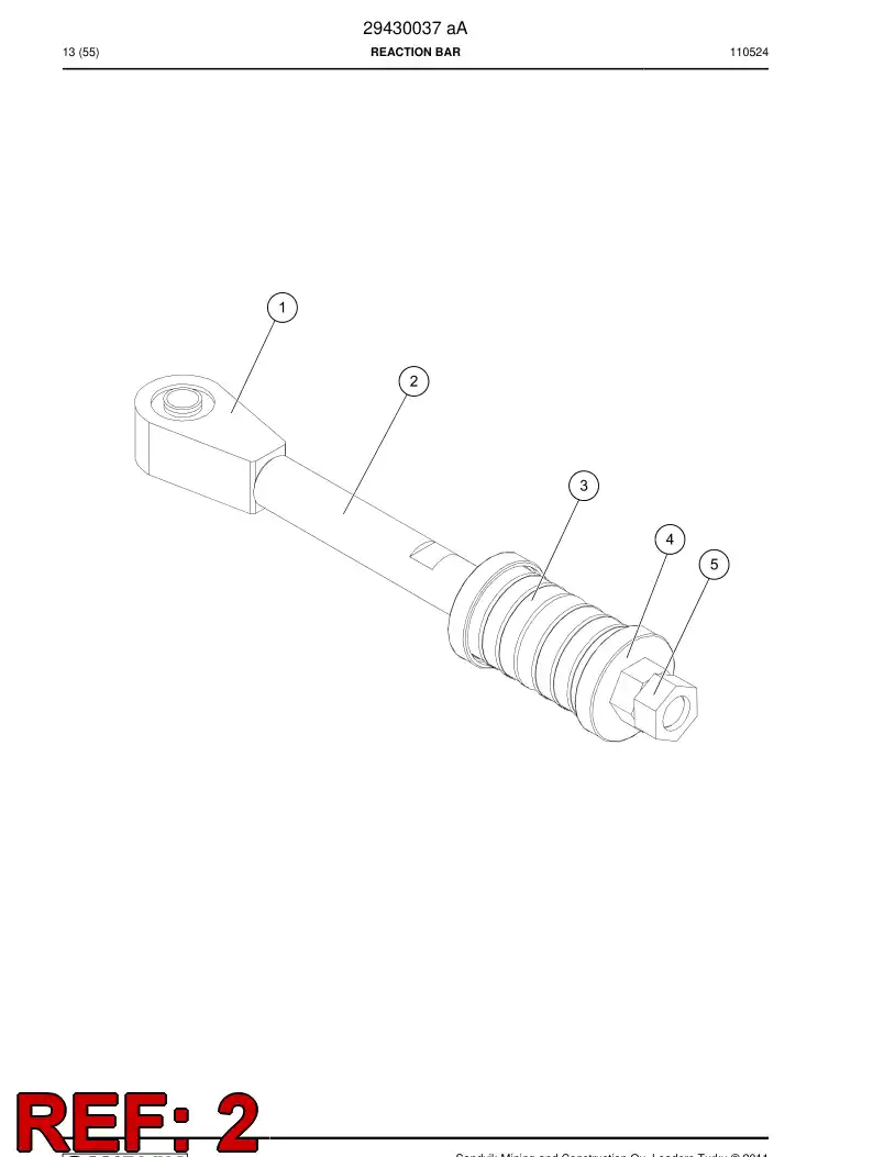 56016886 560 168 86 Reaction bar - Sandvik Technical Drawing