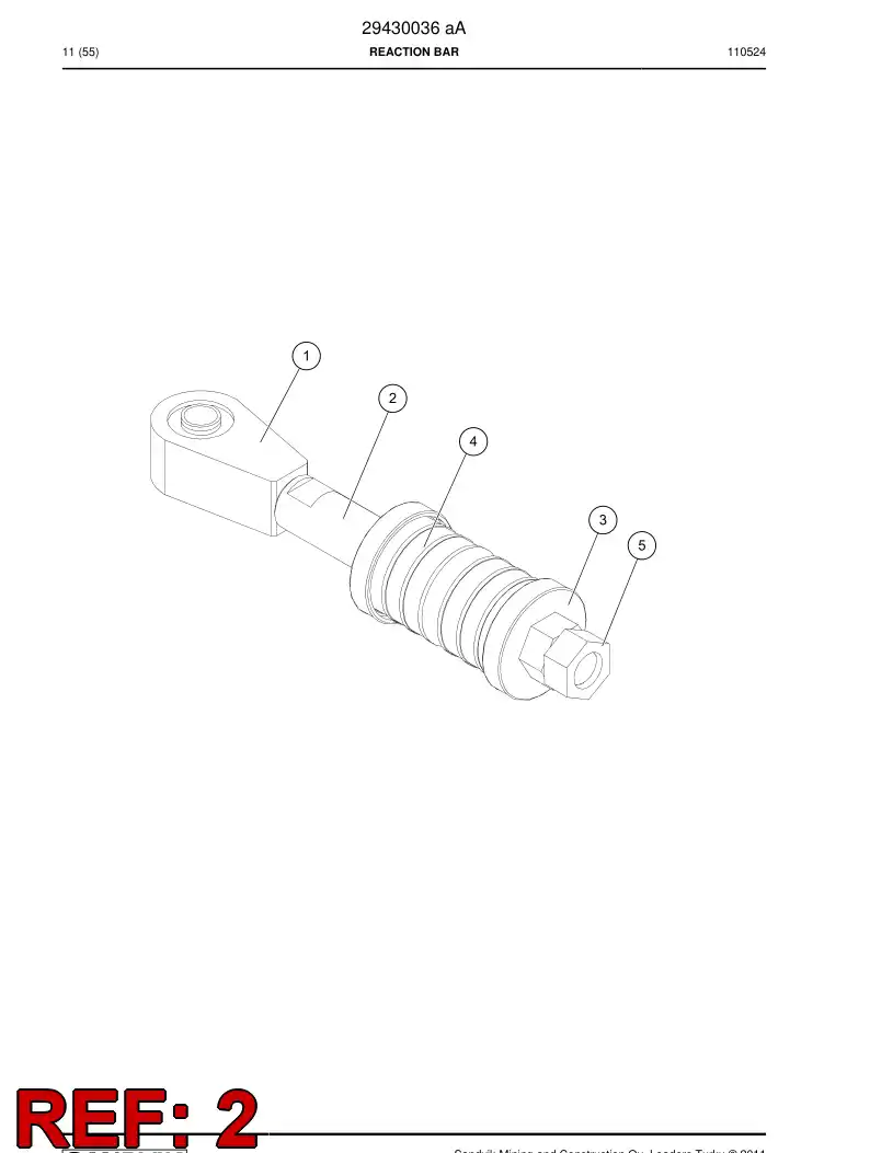 56016888 560 168 88 Reaction bar - Sandvik Technical Drawing