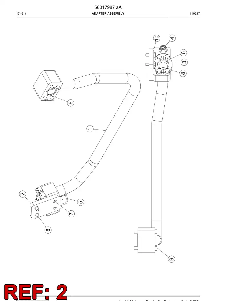 56017043 560 170 43 Plate, Mounting - Sandvik Technical Drawing