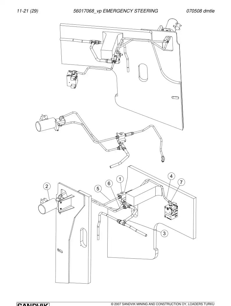 56017068 560 170 68 EMERGENCY STEERING - Sandvik Technical Drawing