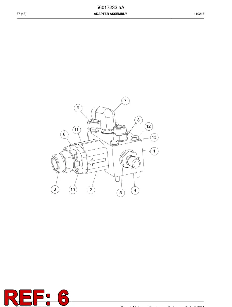 56017236 560 172 36 Connector - Sandvik Technical Drawing