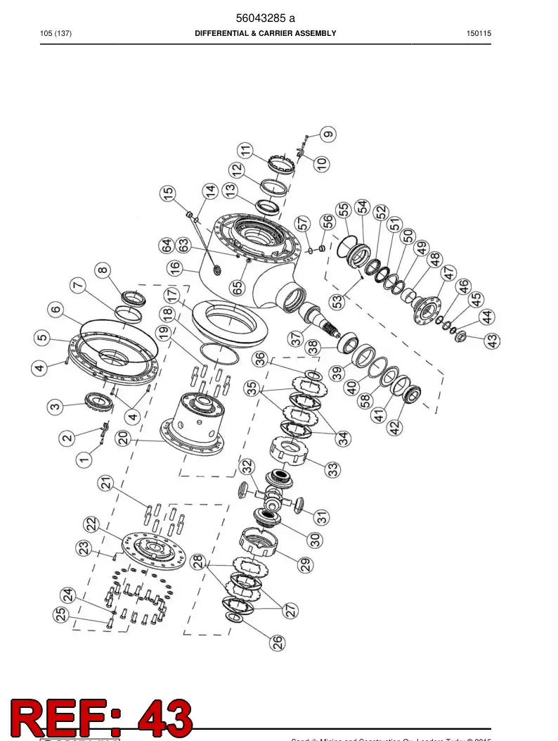 56017465 560 174 65 Nut - Sandvik Technical Drawing