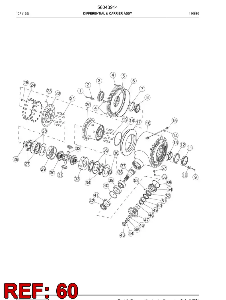 56017471 560 174 71 Ring gear & pinion kit - Sandvik Technical Drawing