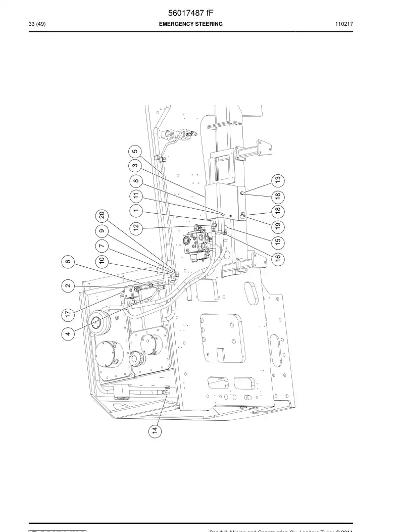 56017487f 560 174 87f EMERGENCY STEERING - Sandvik Technical Drawing