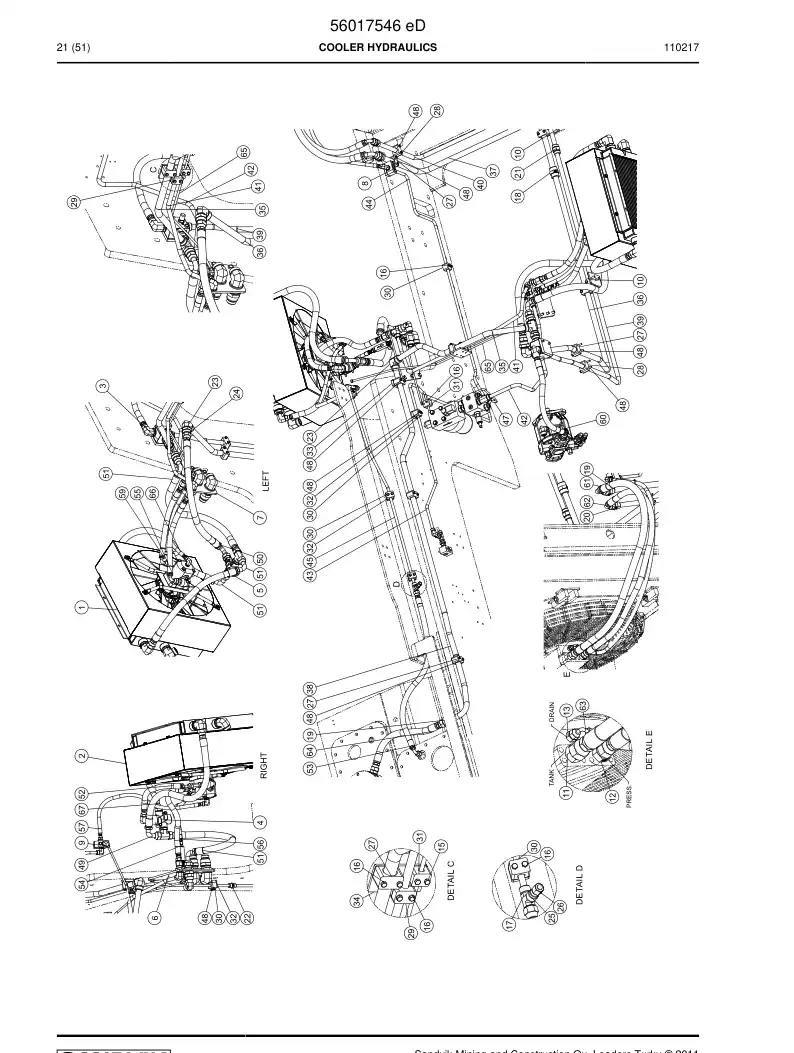 56017546h 560 175 46h Hydraulics, Cooler - Sandvik Technical Drawing
