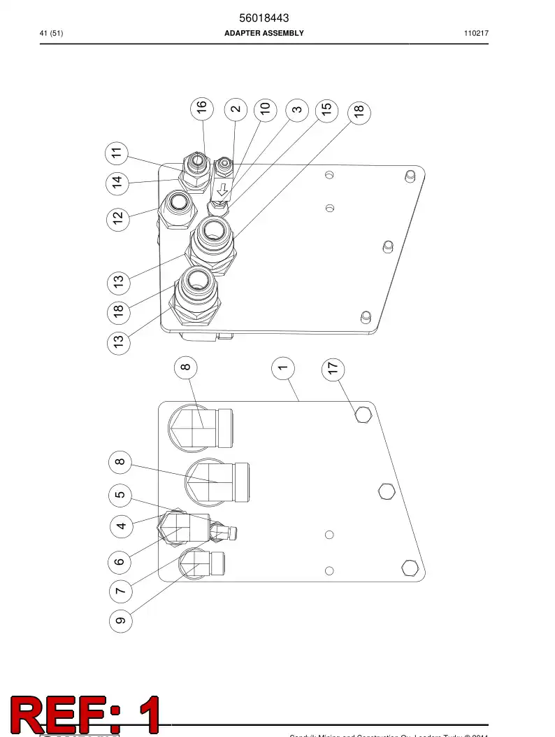 56017619 560 176 19 Mounting plate - Sandvik Technical Drawing