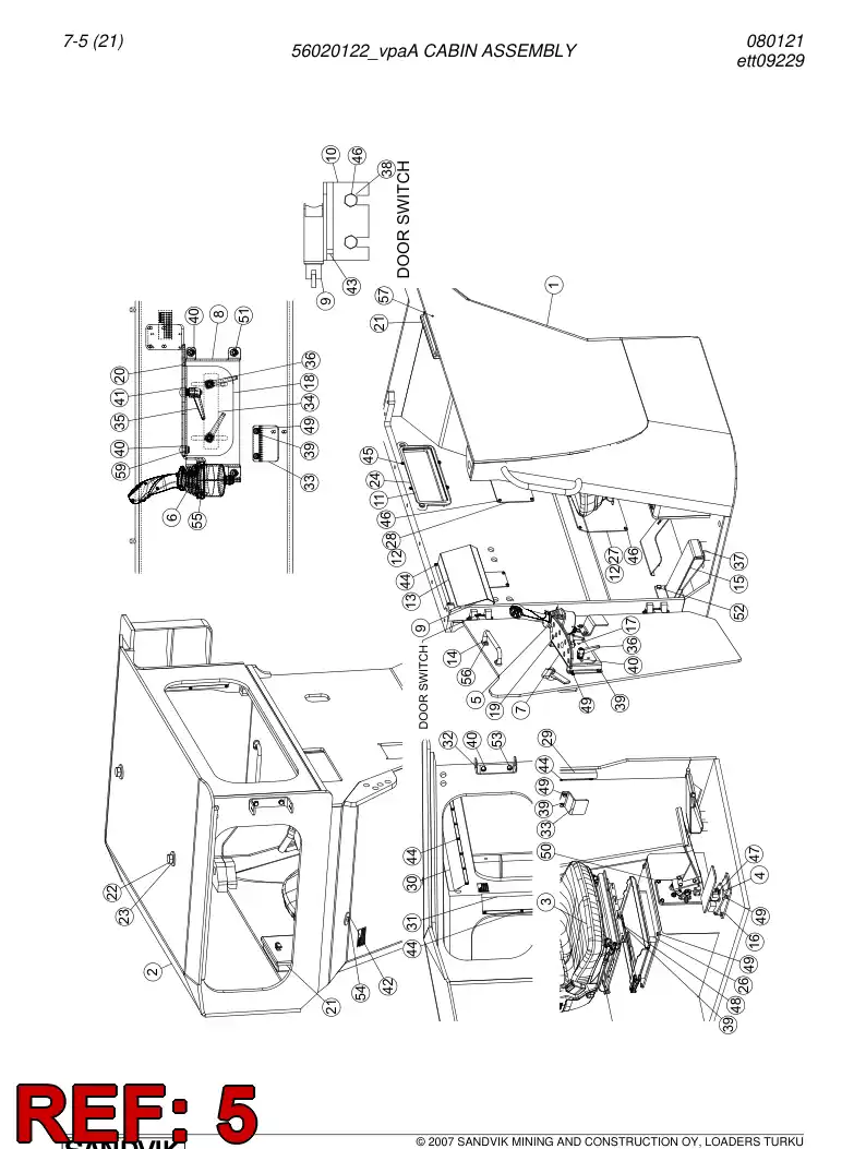 56017801 560 178 01 Joystick - Sandvik Technical Drawing