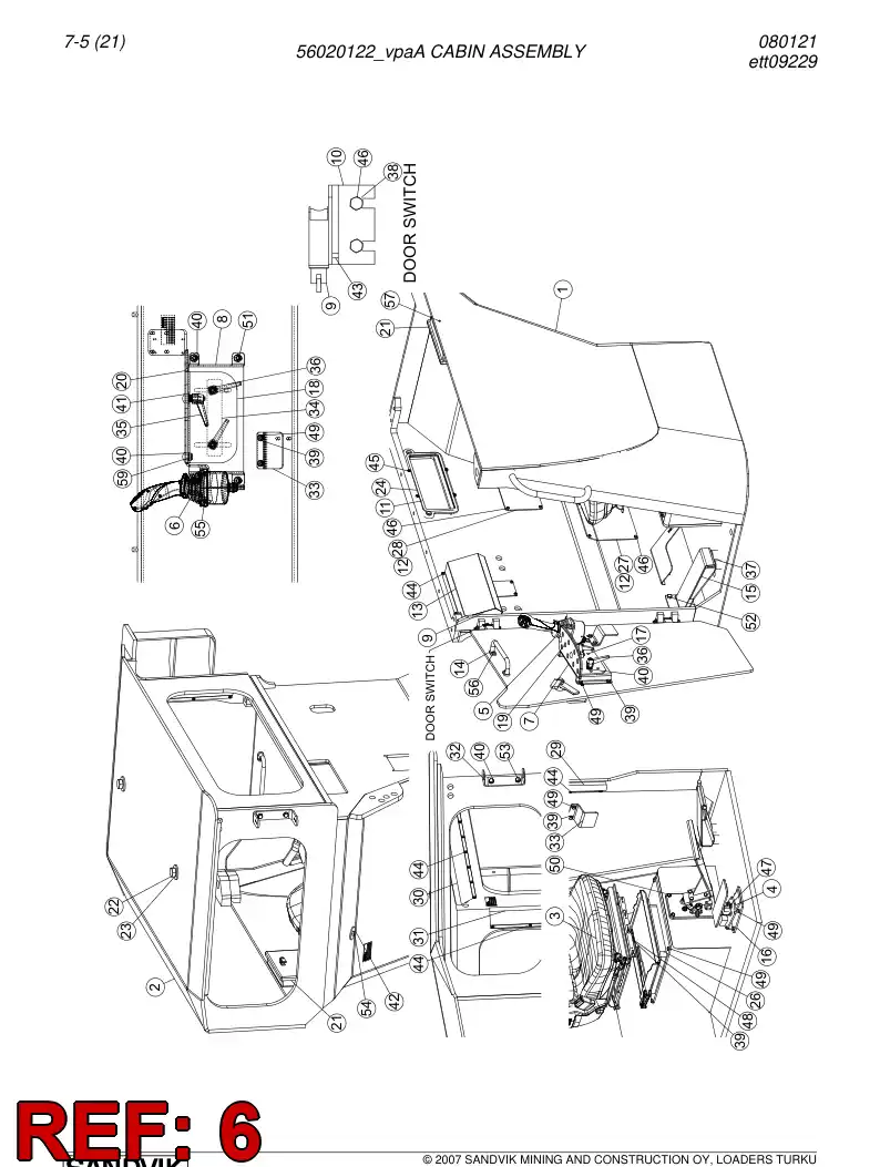 56017802 560 178 02 Joystick - Sandvik Technical Drawing