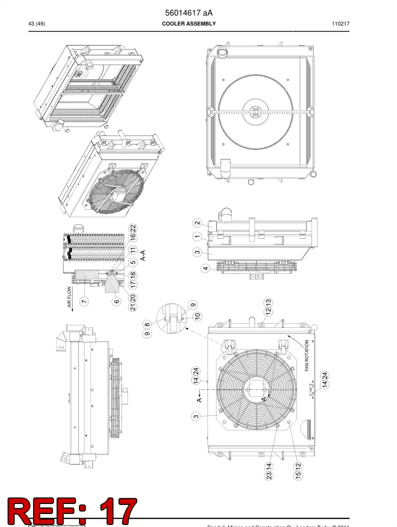 56017838 560 178 38 Screw - Sandvik Technical Drawing