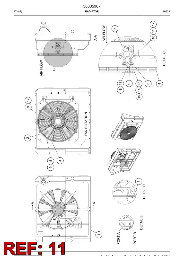 56017842 560 178 42 Nut - Sandvik Technical Drawing
