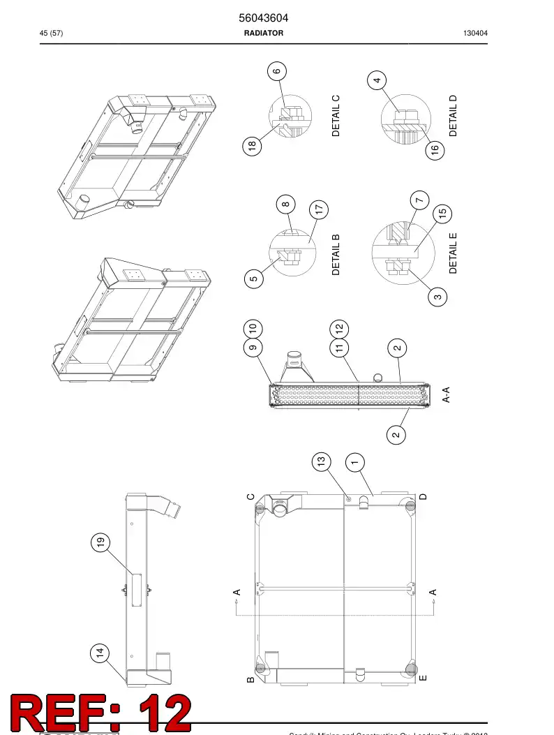 56017849 560 178 49 Nut - Sandvik Technical Drawing
