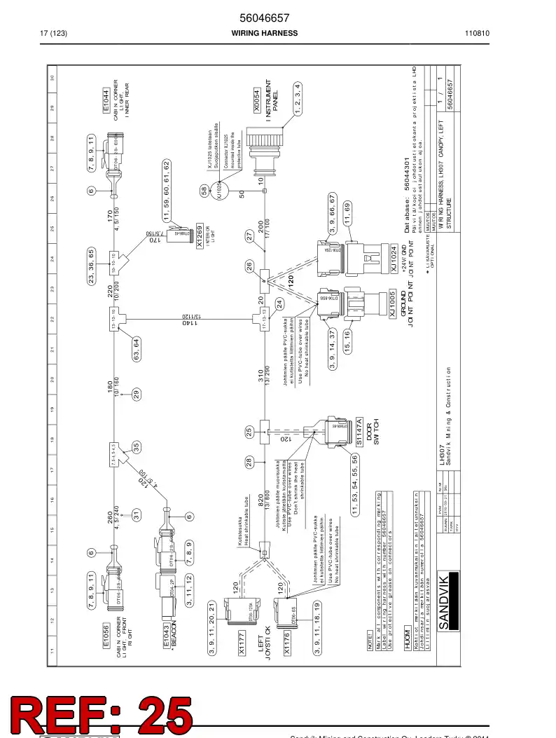 56018056 560 180 56 Distribution tee - Sandvik Technical Drawing