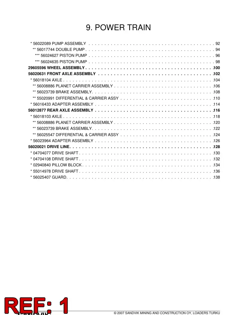 56018103 560 181 03 Axle - Sandvik Technical Drawing