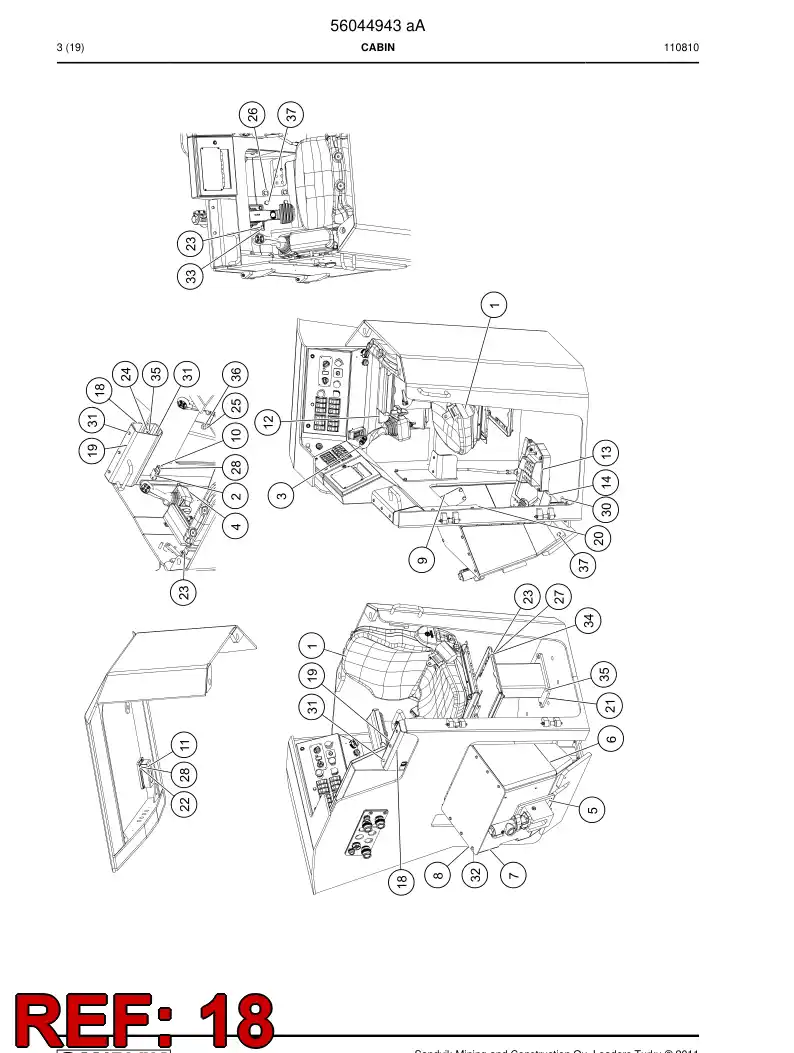 56018114 560 181 14 Mounting plate - Sandvik Technical Drawing
