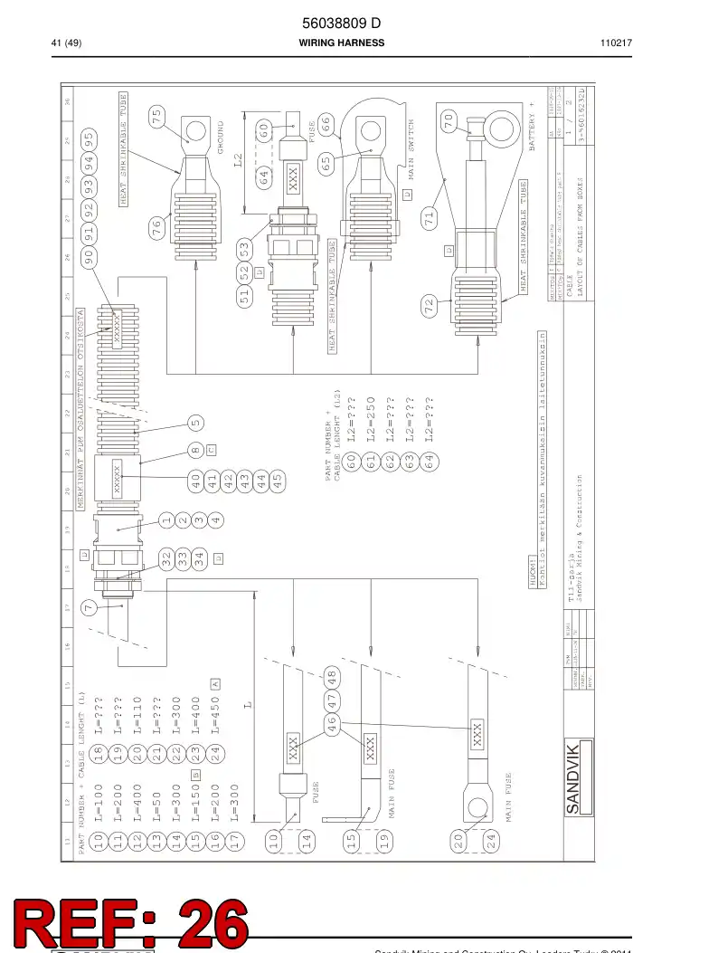 56018172 560 181 72 Cover, Rubber - Sandvik Technical Drawing