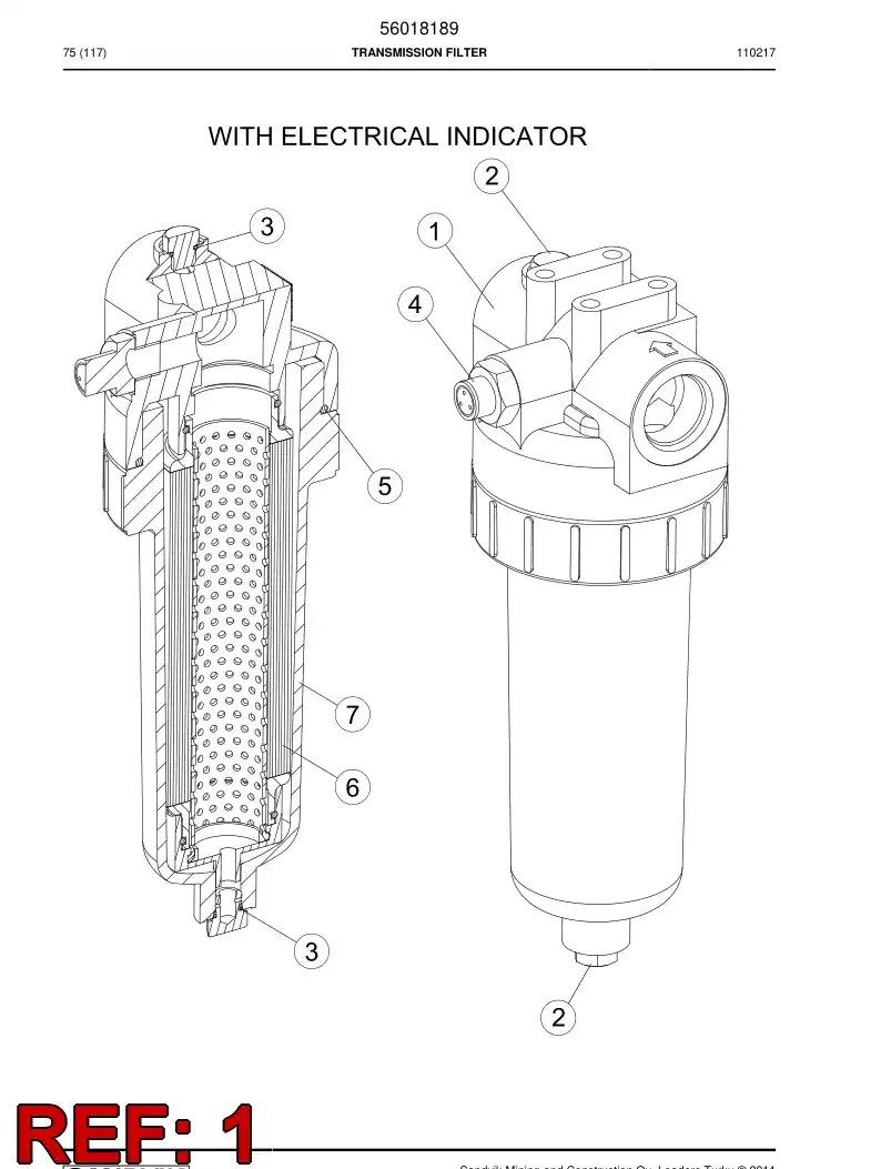 56018184 560 181 84 Filter head - Sandvik Technical Drawing