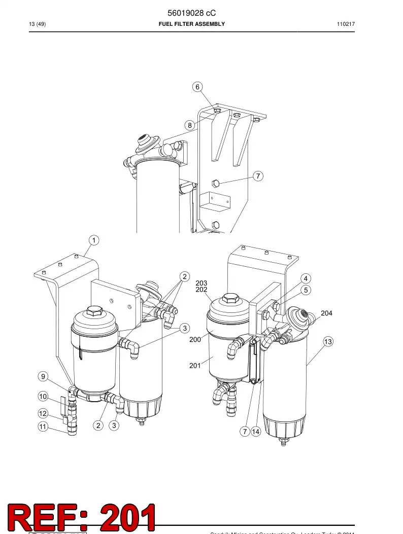 56018232 560 182 32 Element, Filter - Sandvik Technical Drawing