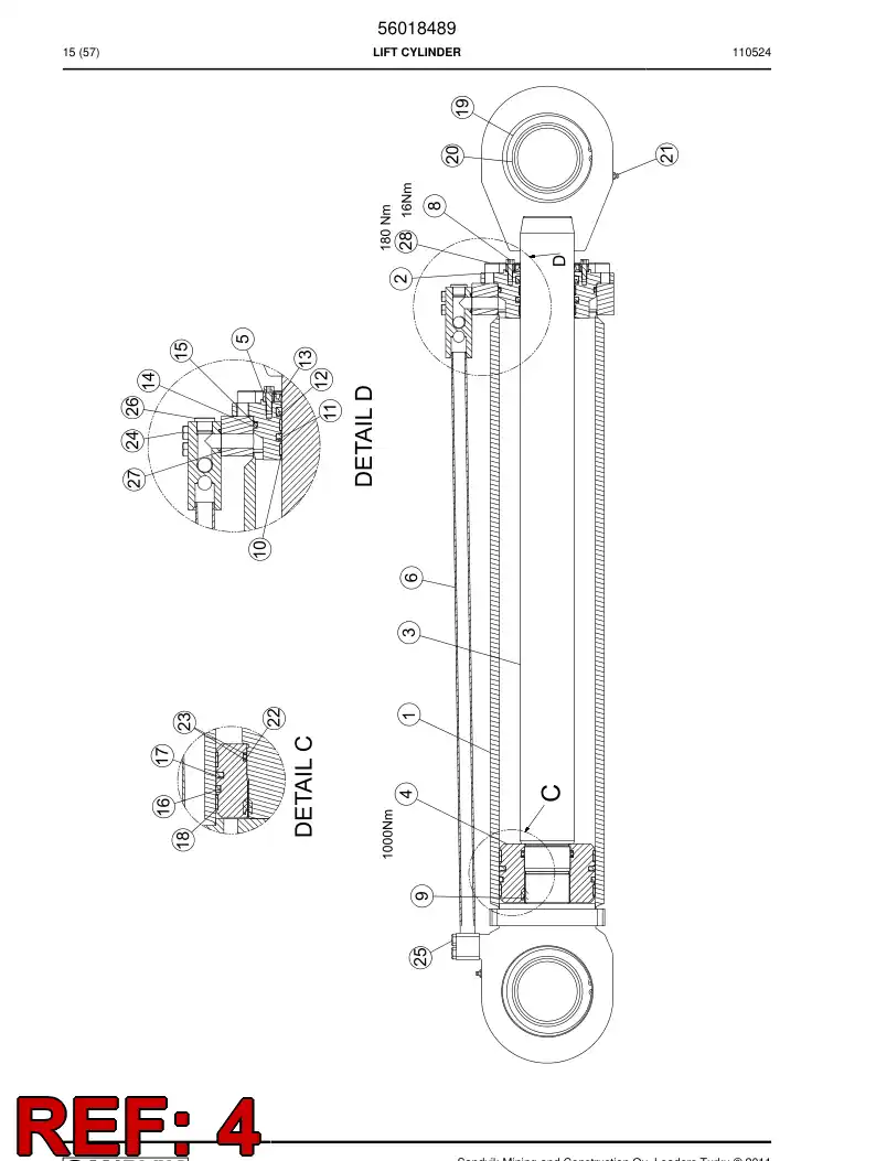 56018313 560 183 13 PISTON - Sandvik Technical Drawing