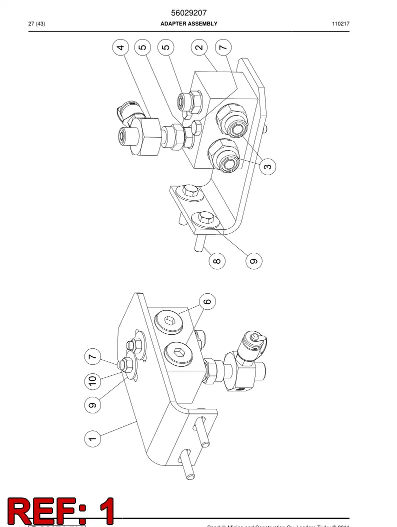 56018320 560 183 20 Plate, Mounting - Sandvik Technical Drawing