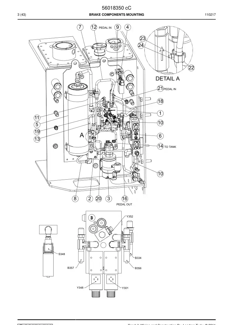 56018350g 560 183 50g Mounting, Brake Components - Sandvik Technical Drawing