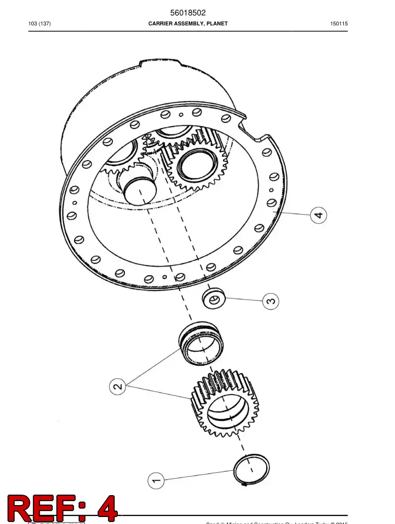 56018535 560 185 35 Planet Carrier - Sandvik Technical Drawing