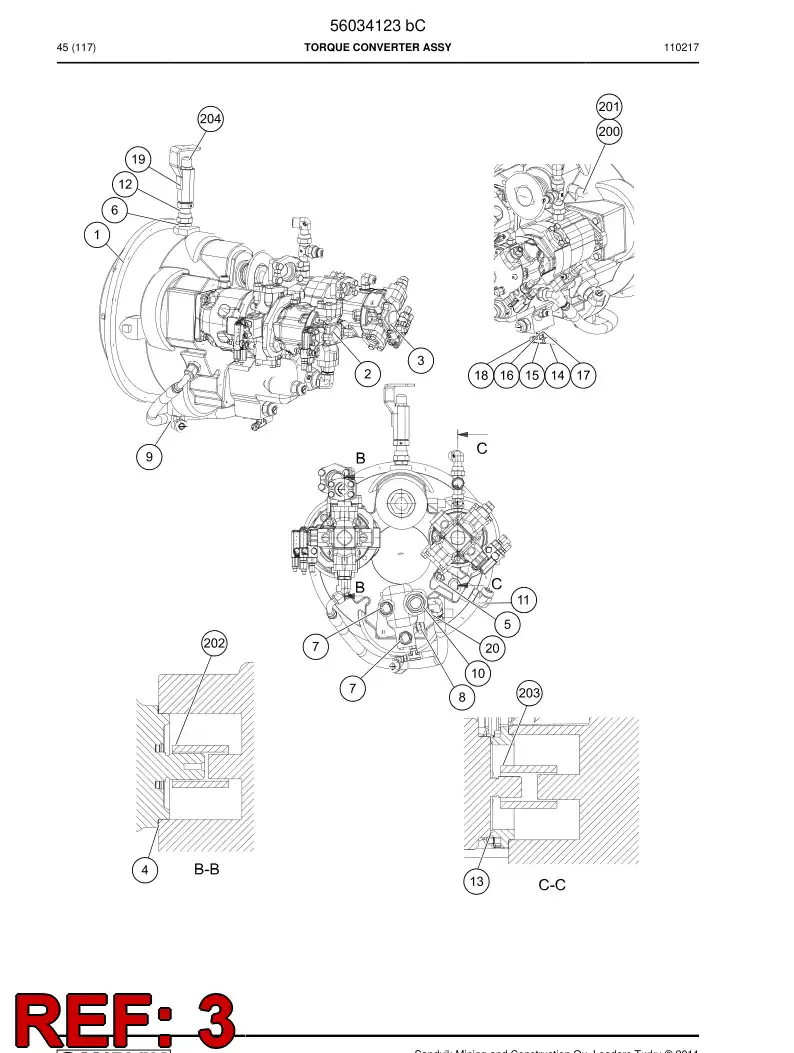 56018544 560 185 44 HYDRAULIC PUMP ASSEMBLY - Sandvik Technical Drawing