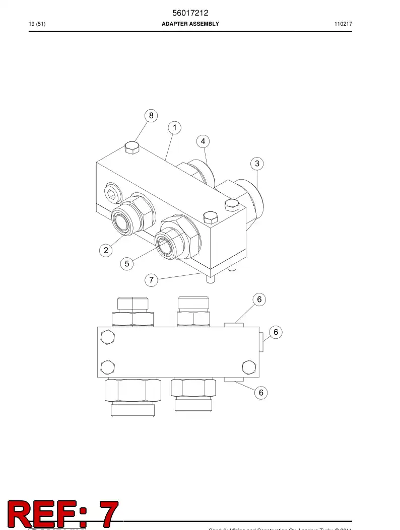 56018820 560 188 20 Lift plate - Sandvik Technical Drawing