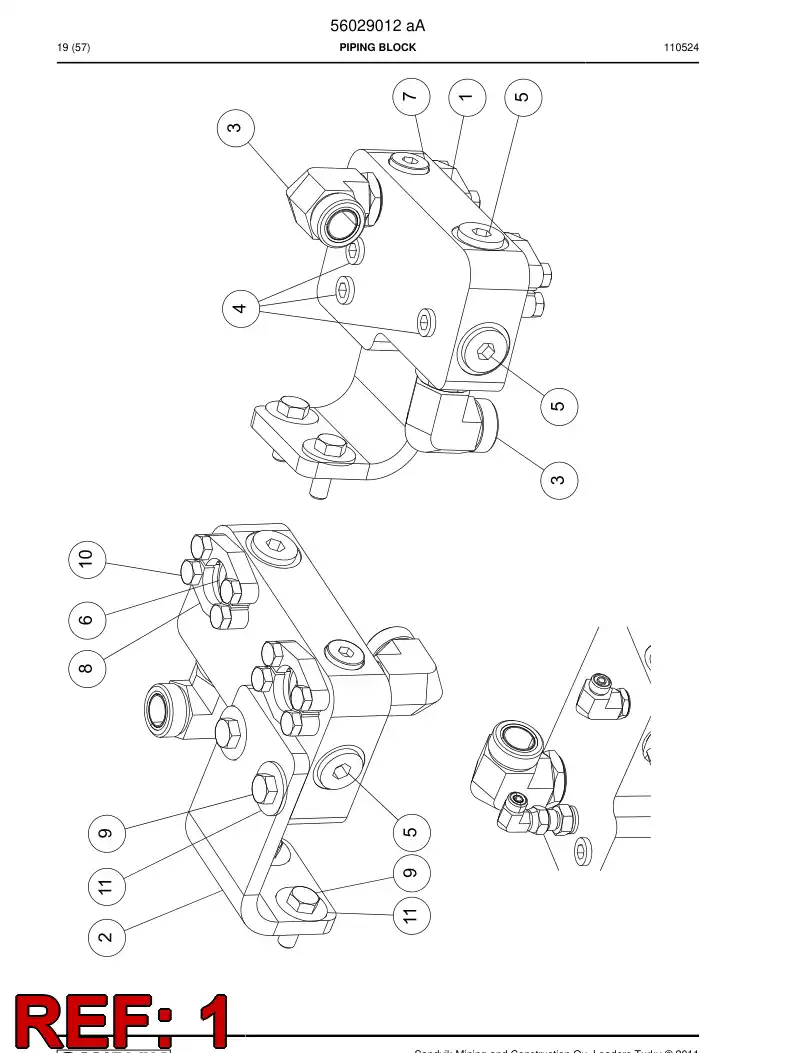 56018859 560 188 59 Distibuting block - Sandvik Technical Drawing